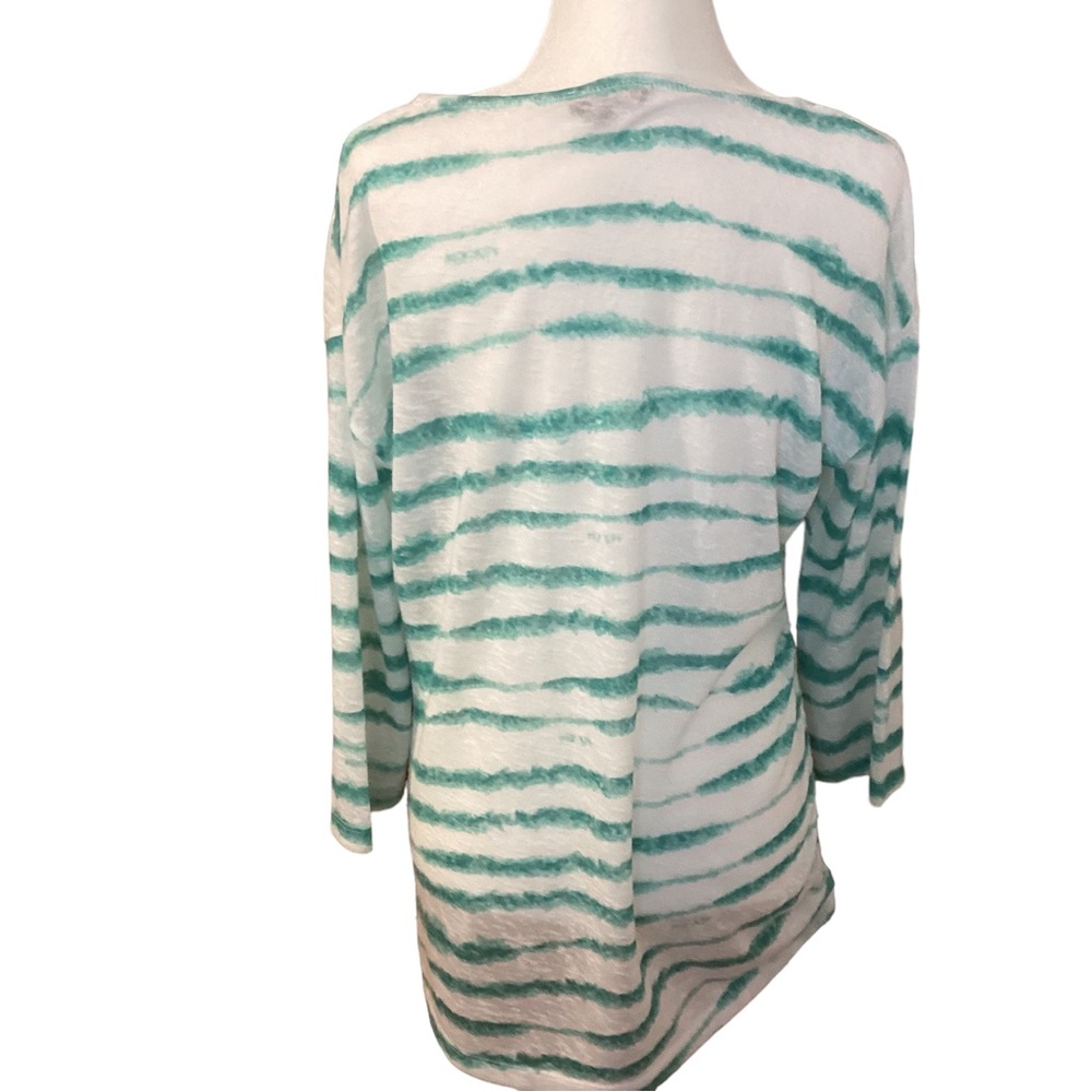 Marble tunic top in white &aqua size medium EUC - Picture 4 of 7